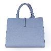 IseigurGenuine Leather Handbag Accented with Haze Blue Silk Scarf, Niche Light Luxury Style High-End Commuting Bag, Versatile Large-Capacity Textured Women's Bag