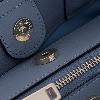IseigurGenuine Leather Handbag Accented with Haze Blue Silk Scarf, Niche Light Luxury Style High-End Commuting Bag, Versatile Large-Capacity Textured Women's Bag