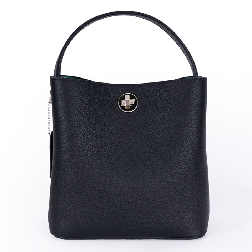 Iseigur Black Bucket Bag, Delicate Leather Texture, Unique Design, Fashionable and Eye - Catching