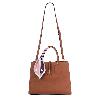 Iseigur Caramel Brown Genuine Leather Handbag with Heart-patterned Silk Scarf, Niche Design, Large Capacity, Versatile and High-quality Commuter Bag for Women