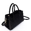 Iseigur Light Luxury Genuine Leather Black Handbag, Fashionable Metal - Buckled Large - Capacity Versatile Women's Commuting Shoulder Bag