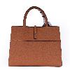 Iseigur Caramel Brown Genuine Leather Handbag with Heart-patterned Silk Scarf, Niche Design, Large Capacity, Versatile and High-quality Commuter Bag for Women