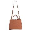 Iseigur Caramel Brown Genuine Leather Handbag with Heart-patterned Silk Scarf, Niche Design, Large Capacity, Versatile and High-quality Commuter Bag for Women