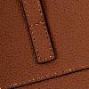 Iseigur Caramel Brown Genuine Leather Handbag with Heart-patterned Silk Scarf, Niche Design, Large Capacity, Versatile and High-quality Commuter Bag for Women