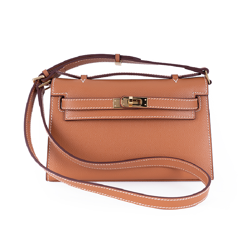 Iseigur Brown Metal Buckle Shoulder Bag, Delicate Leather Commuting Handbag