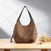 iseigur Tan Suede Patchwork Shoulder Bag, Niche High-End Women's Bag
